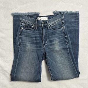 AYR Jeans Women's Size 25 The Bomb Pop Denim Fringe Frayed Hems